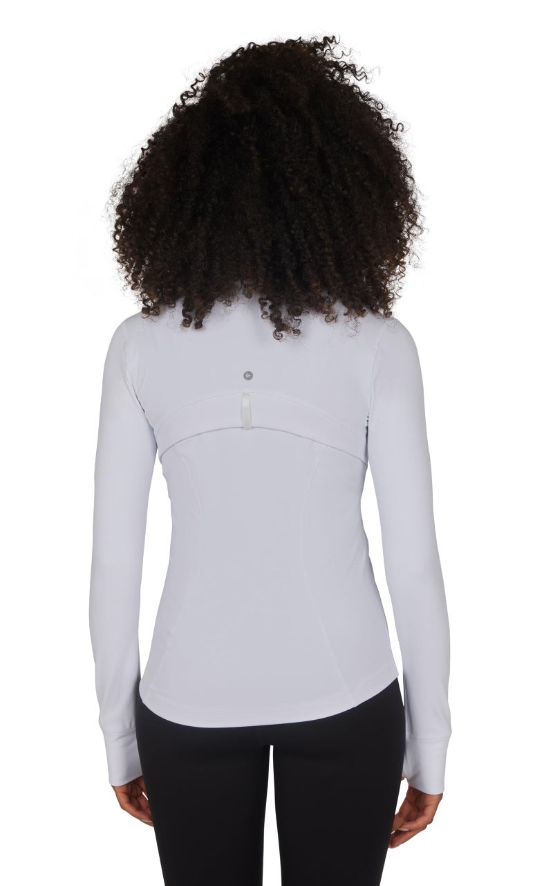 90 Degree By Reflex Full Zip Running Track Jacket Lightweight Athletic Slim Fit Jacket with Thumbholes - White - XS - Image 5